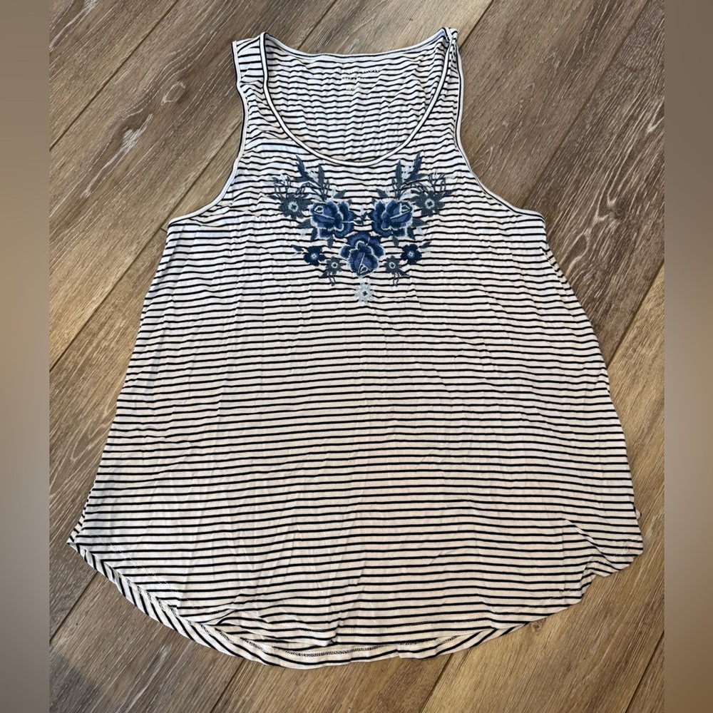 American Eagle Women’s Striped Floral Tank Top